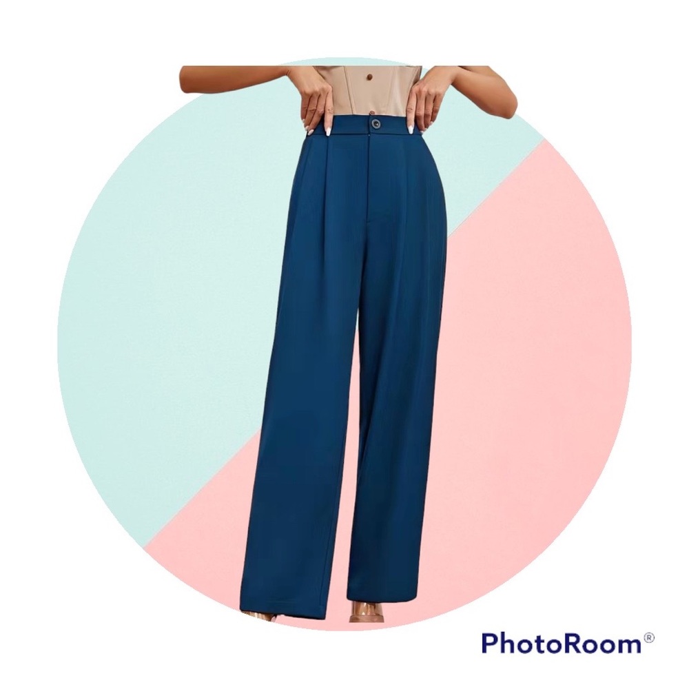 NEW Sea Blue High Waist Wide Leg Pants
